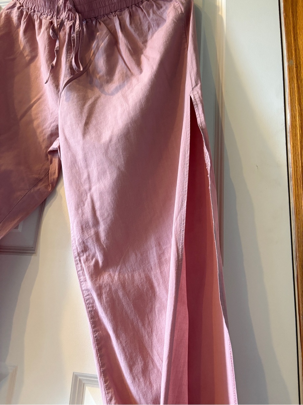 SHEIN Pink Tie-Hem Casual Jogger Pants - Picture 3 of 4